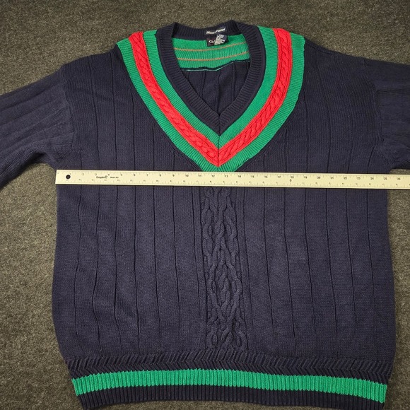 GANT Men's Navy Cable Knit Cricket Sweater Cricket Tennis Preppy Size XL - Picture 7 of 11
